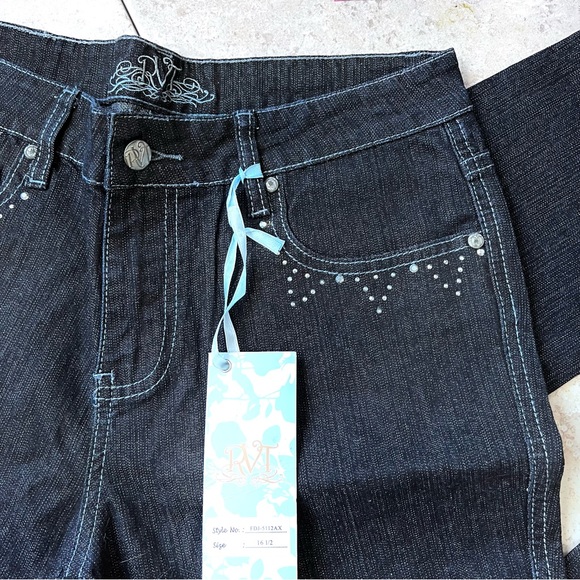 Retro Dark Wash RVT Mom Jeans NWOT Size 16 1/2 - Picture 12 of 13